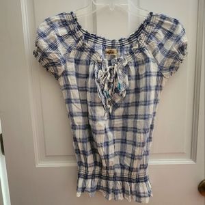 HOLLISTER, SIZE Small, blue and white stripped blouse